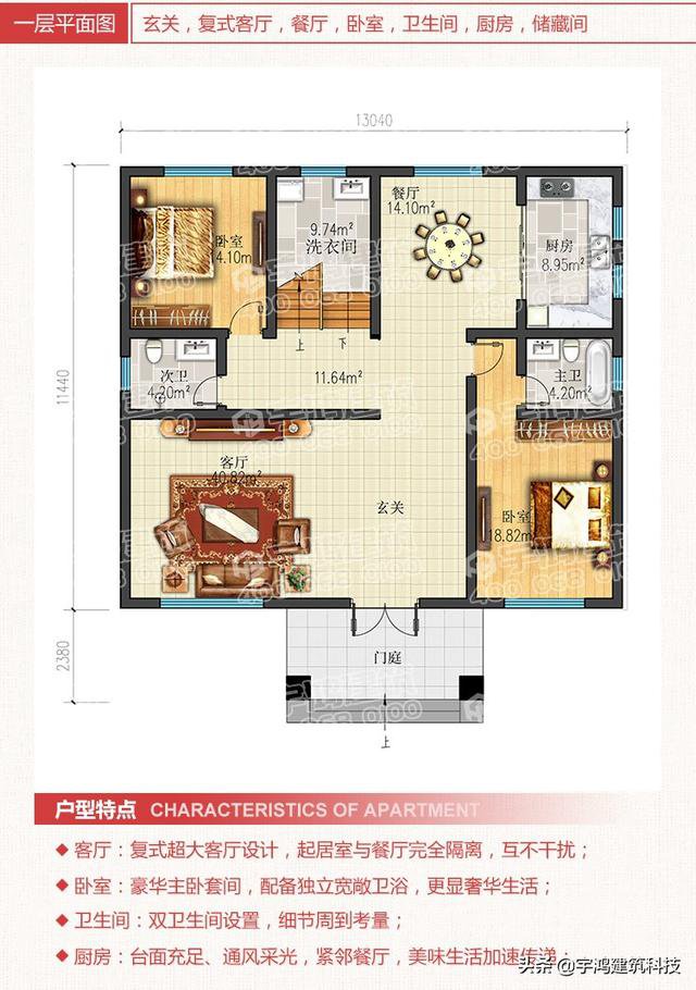 三款豪華大氣的農村住房戶型圖，三層、四層都有