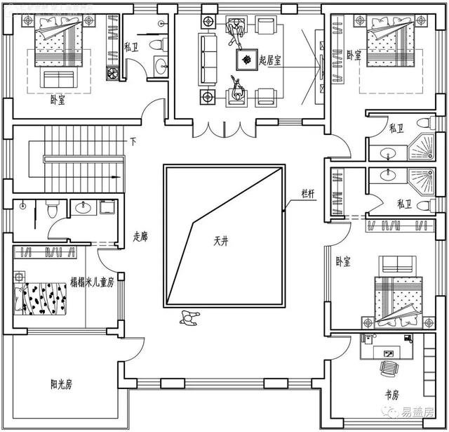 農村自建二層養老住宅戶型圖，比買房便宜多了