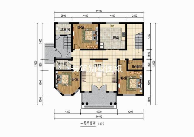 帶小亭子的四層歐式小洋樓戶型圖，大佬級的才能住