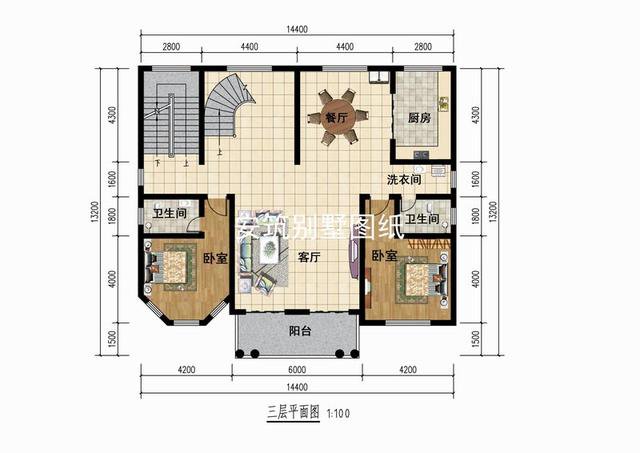 帶小亭子的四層歐式小洋樓戶型圖，大佬級的才能住