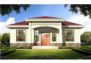 農村17萬元一層自建別墅設計圖，外觀簡潔，戶型方正