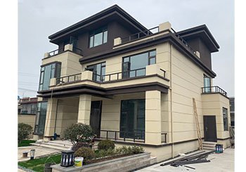 新中式帶露臺(tái)30萬左右農(nóng)村三層別墅，客廳中空