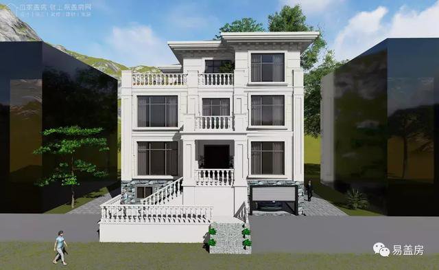 帶架空層的三層歐式自建鄉村房子戶型圖，造價100萬左右