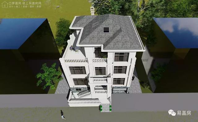 帶架空層的三層歐式自建鄉村房子戶型圖，造價100萬左右