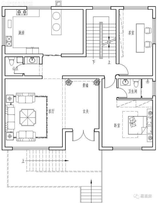 帶架空層的三層歐式自建鄉村房子戶型圖，造價100萬左右