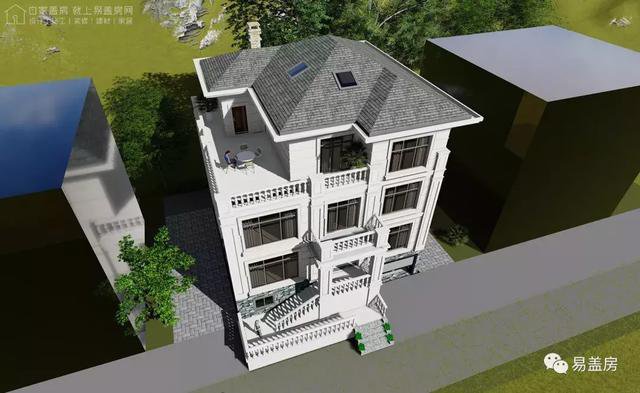 帶架空層的三層歐式自建鄉村房子戶型圖，造價100萬左右