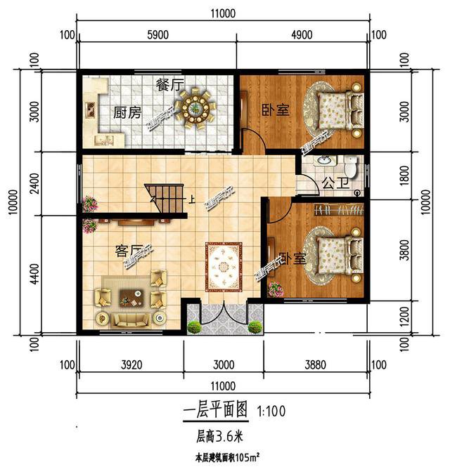 3款占地100平方左右的別墅，20幾萬，2款平屋頂戶型