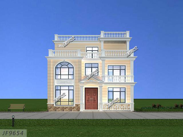 3款占地100平方左右的別墅，20幾萬，2款平屋頂戶型