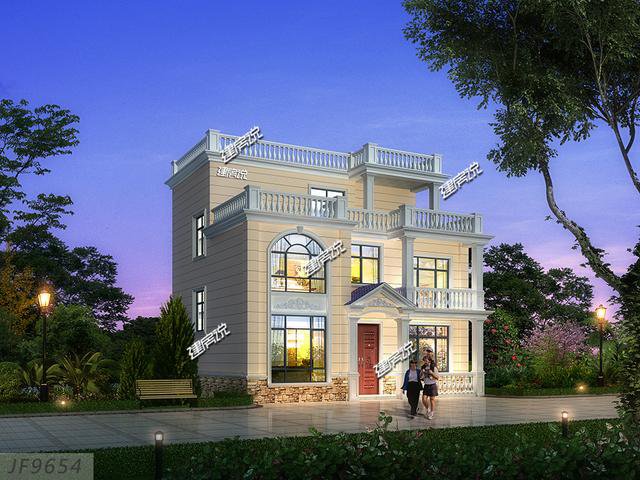 3款占地100平方左右的別墅，20幾萬，2款平屋頂戶型