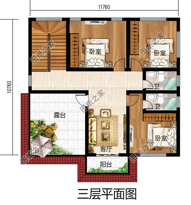 30萬造價三層別墅建筑設計圖紙,戶型利用率高