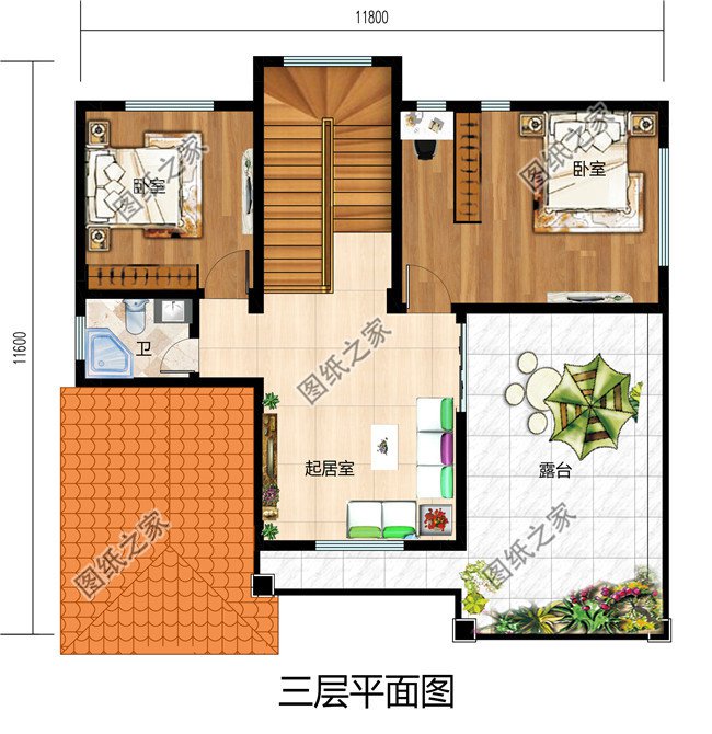 130平方米新農村自建三層別墅設計施工圖,13x11米