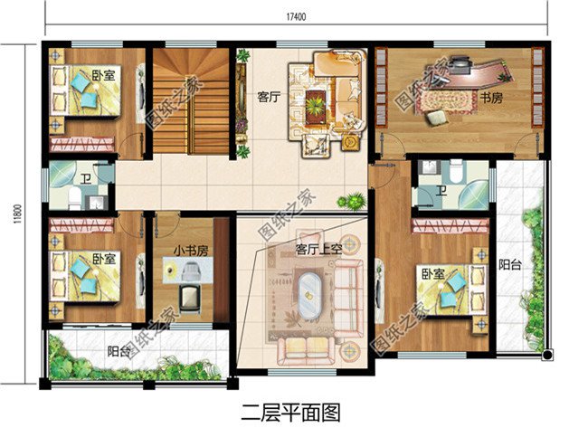 簡單大氣的農村二層樓設計圖，二層歐式農村別墅設計圖
