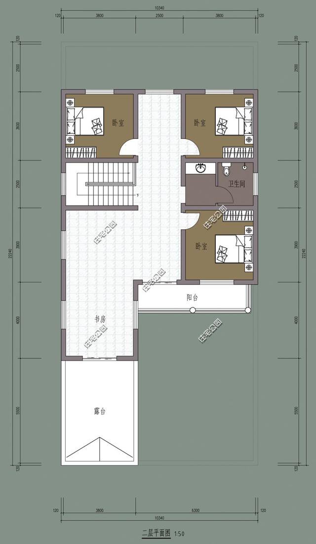 中式帶小院民宿平面戶型圖，這種設計誰不喜歡？