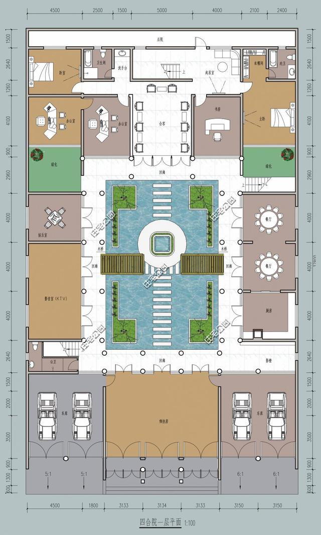 中式帶小院民宿平面戶型圖，這種設計誰不喜歡？