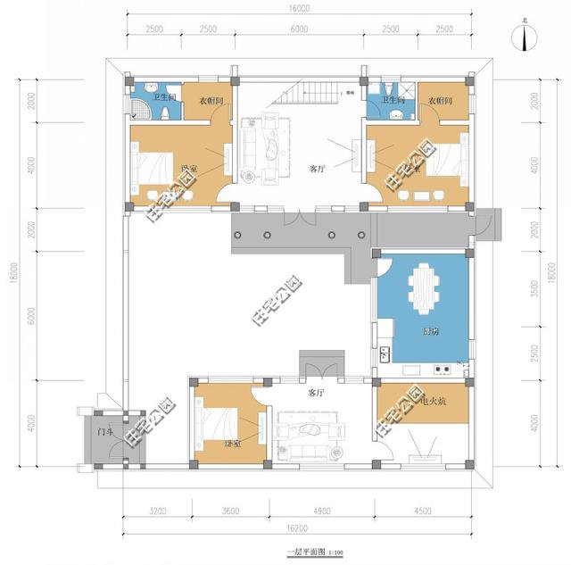 中式帶小院民宿平面戶型圖，這種設計誰不喜歡？