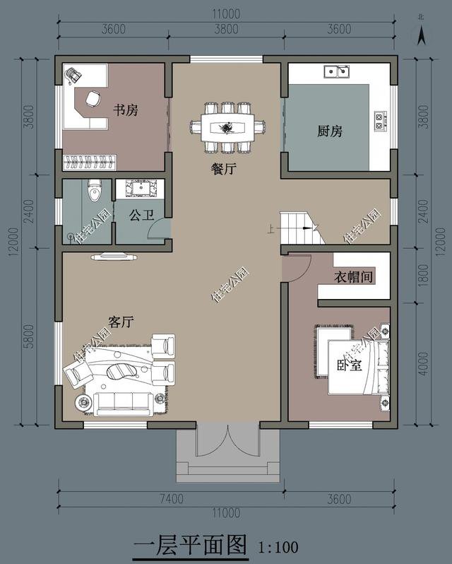 中式帶小院民宿平面戶型圖，這種設計誰不喜歡？