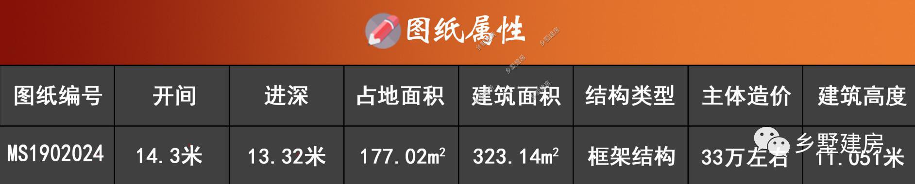 14×13米的二層小洋樓戶型方案圖，復式中空客廳