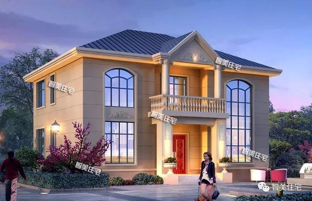 2棟簡潔農(nóng)村二層自建房子戶型圖，簡單、實用型