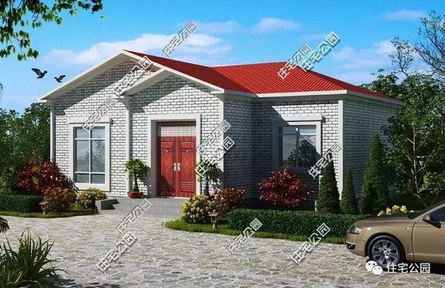 6套一層自建住宅戶型圖，坡屋頂和平屋頂的都有