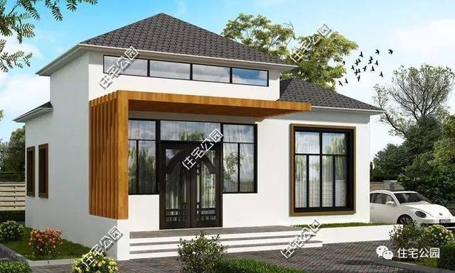 6套一層自建住宅戶型圖，坡屋頂和平屋頂的都有