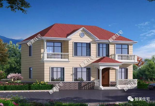 北方地區的兩套二層住宅樓戶型圖，4、5間的方案