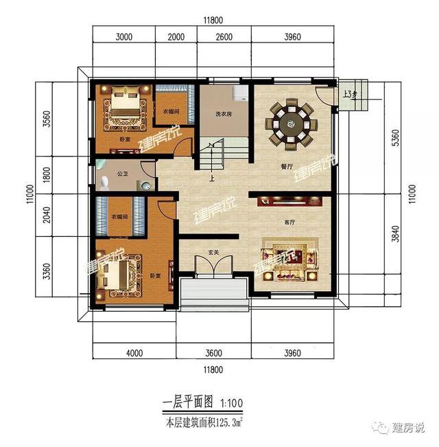 不帶廚房的自建房別墅戶型方案圖，不帶廚房設計圖