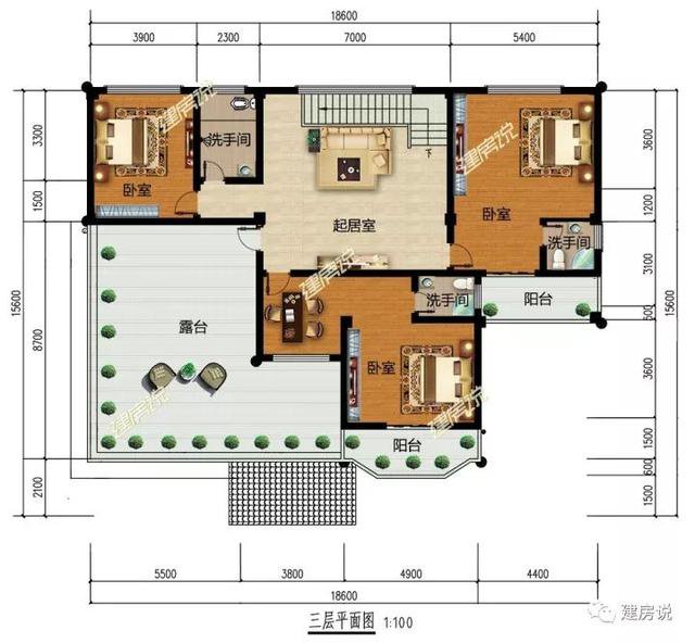 不帶廚房的自建房別墅戶型方案圖，不帶廚房設計圖