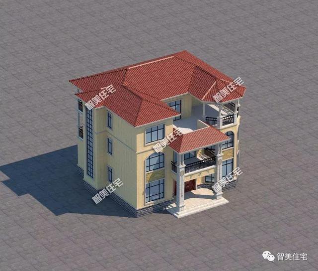 造價(jià)40多萬，帶堂屋和涼亭的別墅戶型方案設(shè)計(jì)，高端