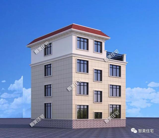 平屋頂帶露臺(tái)三層半農(nóng)村樓房戶型設(shè)計(jì)方案圖，平屋頂也好看