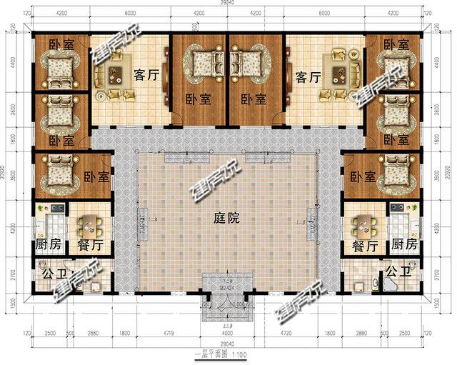 6款帶小院的一層的中式自建房戶型圖，最低18萬，爸媽很喜歡