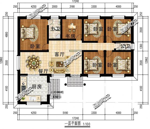 6款帶小院的一層的中式自建房戶型圖，最低18萬，爸媽很喜歡