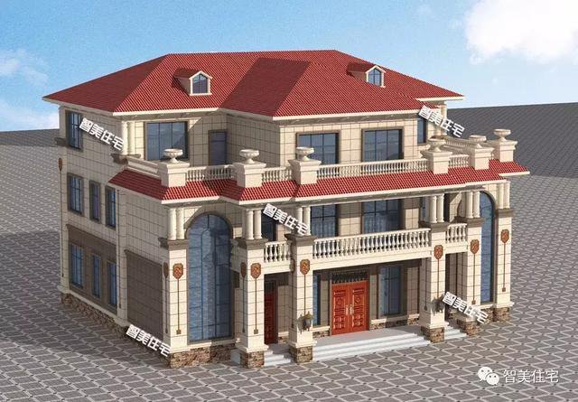 18×13.8米雙拼別墅戶型方案圖，客廳挑空共用堂屋