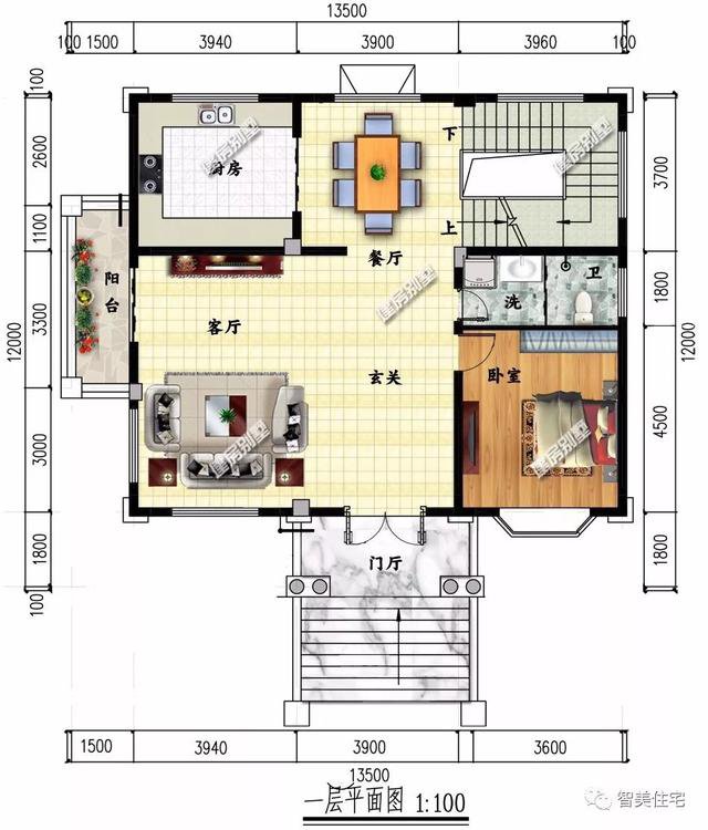 2棟比較豪的三層歐式農村住房戶型方案圖，第二棟還帶地下室