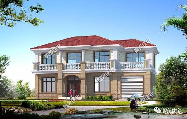 2棟四間兩層實(shí)用簡約的住房戶型設(shè)計(jì)圖，農(nóng)村建正合適