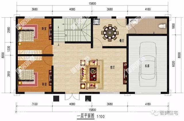 2棟四間兩層實(shí)用簡約的住房戶型設(shè)計(jì)圖，農(nóng)村建正合適