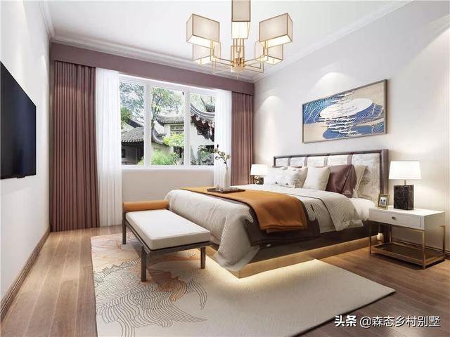 占地110㎡二層新中式別墅戶型設計圖，這款方案火爆全國