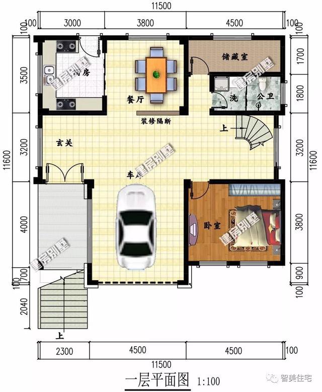 2棟外觀時(shí)尚的現(xiàn)代風(fēng)別墅戶型圖，平屋頂設(shè)計(jì)，一棟2層，一棟4層