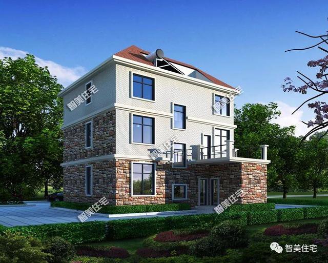 2棟城堡式豪宅別墅設(shè)計圖，客廳挑空復(fù)式設(shè)計