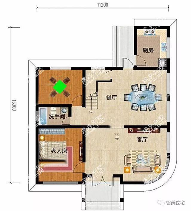 2棟城堡式豪宅別墅設(shè)計圖，客廳挑空復(fù)式設(shè)計