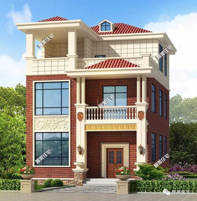 占地面積115小面寬三層自建樓房設計戶型圖，簡約而不簡單