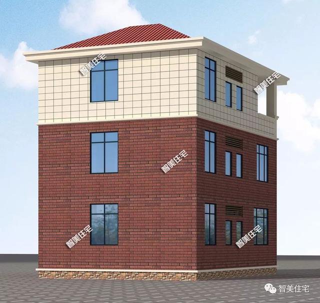 占地面積115小面寬三層自建樓房設計戶型圖，簡約而不簡單