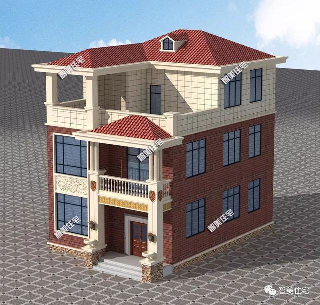 占地面積115小面寬三層自建樓房設計戶型圖，簡約而不簡單