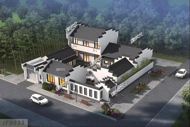 幾棟徽派的農(nóng)村中式住宅外觀圖片及戶型設(shè)計(jì)圖，喜歡徽派的收藏了