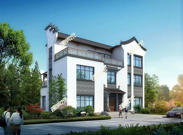 幾棟徽派的農(nóng)村中式住宅外觀圖片及戶型設(shè)計(jì)圖，喜歡徽派的收藏了