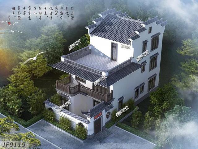 幾棟徽派的農(nóng)村中式住宅外觀圖片及戶型設(shè)計(jì)圖，喜歡徽派的收藏了