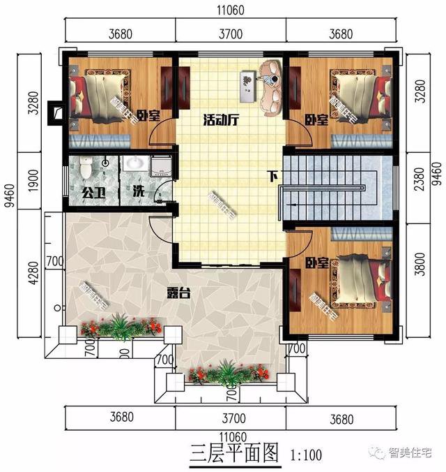 2棟新中式三層住宅戶型設(shè)計圖，pk下你更喜歡哪個？