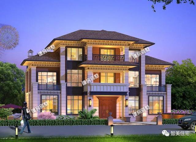 氣勢(shì)磅礴的二層半歐式豪宅戶型圖，占地200平以下