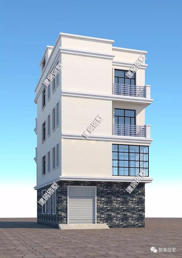 面寬8-9米的農村四層自建樓房戶型方案圖，小宅基地首選