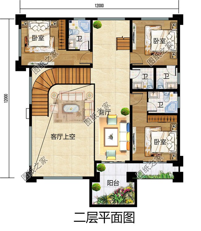 140平方米三層半新農村房屋別墅設計圖，帶車庫