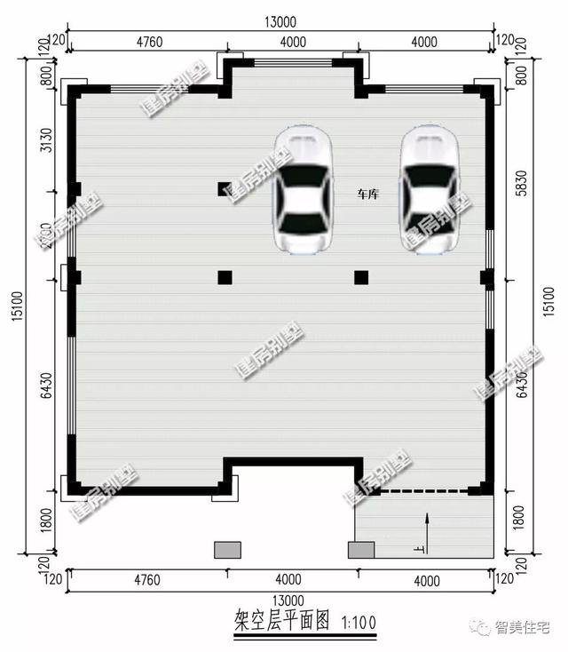 2棟帶架空層的自建房三層（四層）設計方案圖，看起來很高端